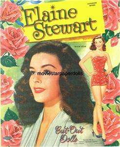 Vintage ELAINE STEWART PAPER DOLL LASER REPRO FREESH W2  