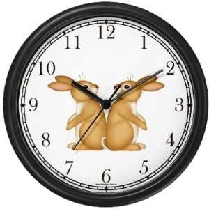  Two Bunny Rabbits Back to Back JP Wall Clock by WatchBuddy 
