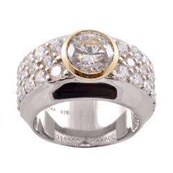   Signity 14k Gold and Silver Cubic Zirconia Ring  