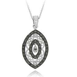   Black Diamond Accent Filigree Medallion Necklace  