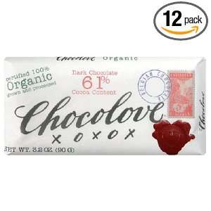 Chocolove Premium Chocolate Bars, Dark (61%), 3.2 Ounce Bars (Pack of 