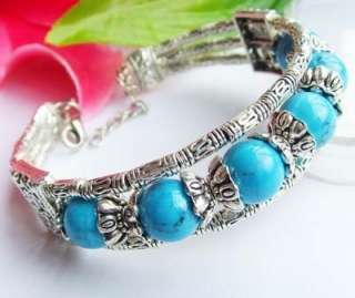   handmade Tibet Tibetan silver turquoise bracelet with free gift  