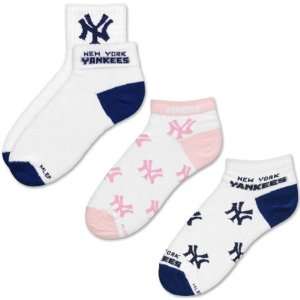 New York Yankees Womens 3 Pair Sock Pack  Sports 