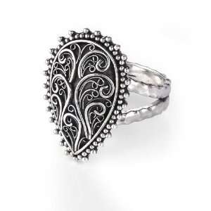   Bonn® Sterling Silver Wanderlust Pear Filigree Ring Size 8 Jewelry