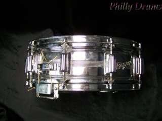 Vintage Rogers Dynasonic Brass Snare Drum 14x5, 10 Lugs  