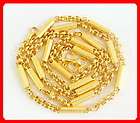   18k 22k 24k Pure Yellow Real Gold Plate Jewelry BARREL NECKLACE m
