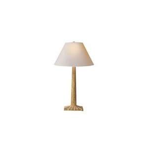 Chart House Strie Fluted Column Table Lamp in Gilded Iron with Natural 