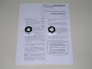 Atari Kingdom (manual only)   Atari 400/800/XL/XE  