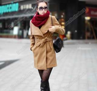 2011 New Womens Woolen Fabric Wide Lapels Coat Jacket Fashion 