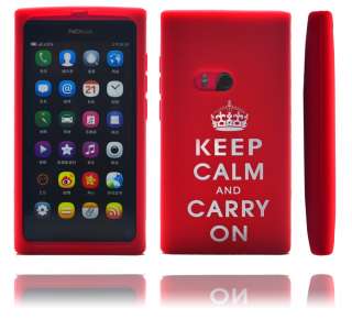 For Nokia N9 Silicone Skin Case/Cover   Keep Calm and Carry On  