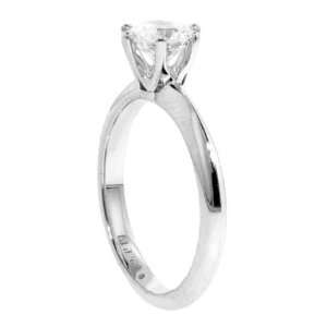  0.50 CT TW Round Diamond Solitaire Ring in 18k White Gold 