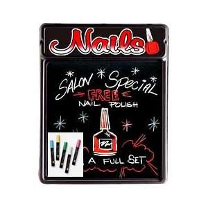  Nails Salon Red Write On Neon Blackboard 20 x 24