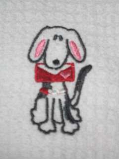 Set/2 Valentine Dog Design Waffle Cotton Kitchen Towels  