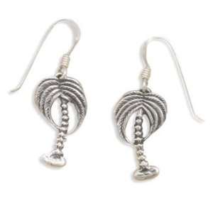  Oxidized Palm Tree French Wire Earrings Jewelry