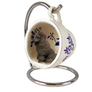  Poodle Chocolate Blue Tea Cup