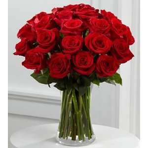 Dozen Long Stem Red Roses   Vase Grocery & Gourmet Food