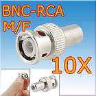 10X RCA Female to BNC Male Coax Cable Plug Adapter Jack