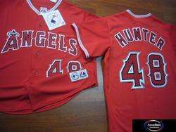 Angels TORI HUNTER SEWN Baseball Jersey ALT RED  