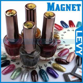 30 Colors Magnetic Magnet Polish Nail Art With Two Magnet 15ml  