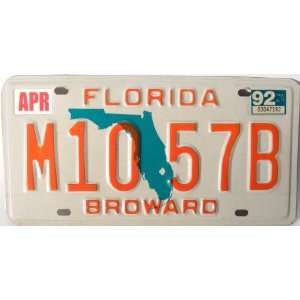  Florida Orange Numbers with Green State Map License Plate 