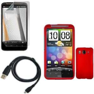  HTC Inspire 4G/Desire HD Combo Rubber Red Protective Case 