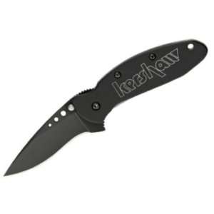   All Black Scallion Assisted Linerlock Knife with Black Kershaw Logo