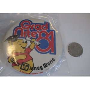   Disney Vintage Winnie the Pooh Grad Nite 1981 Button 