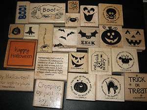 Halloween Wood Mounted Ruber Stamps Stampin Up Batty for You Web 