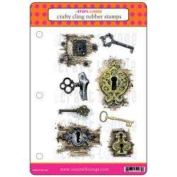 Under Lock And Key Rubber Stamp Set  