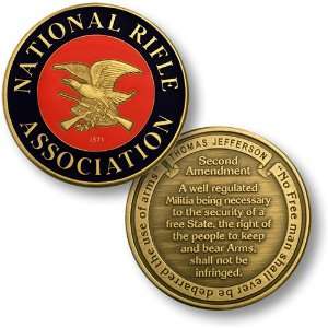  NRA Seal   Second Amendment 1 7/8   Bronze Antique 