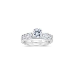  1.31 Cts Diamond Matching Ring Set in 14K White Gold 9.5 