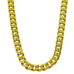 14k Yellow Gold Mens Solid 18 inch Curb Link Necklace  