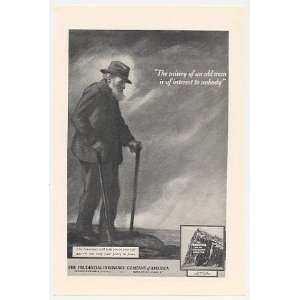  1931 Prudential Insurance Misery of Old Man Print Ad