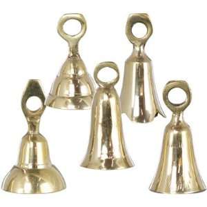  Brass Altar Bells Assorted Designs (set of 5)