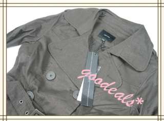Women Korean Shiny Belt Long Trench Coat Classic Flared Jacket 