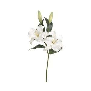  Pack of 4 Artificial White Casablanca Lily Silk Flower 