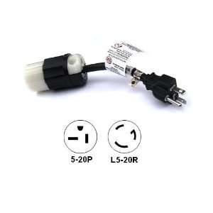  NEMA 5 20P to Locking L5 20R Power Cord Plug Adapter   20A 