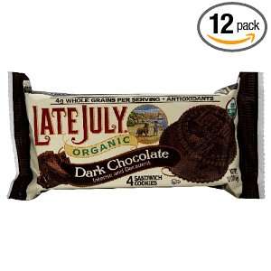 Late July Organics Snacks Sandwich Cookie Dark Chocolate, 1.5000 