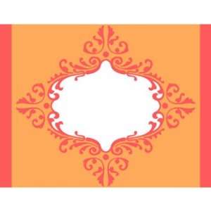 Orange Damask Borders Notecards 