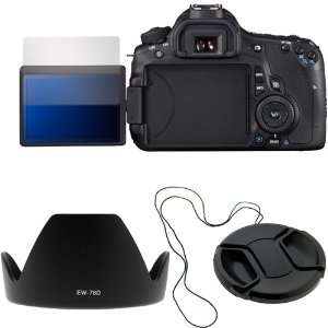   Lens Hood EW 78D + Lens Cap with Strap + Wrist Strap Lanyard for Canon