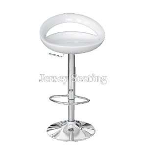   White ABS Bar Stools Counter Swivel Chair Modern Style