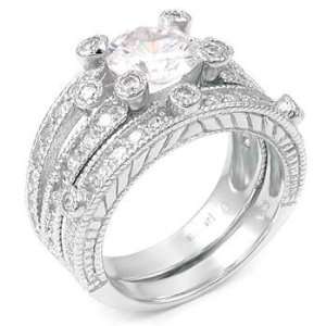  .925 Sterling Silver Wedding Ring Set, Perfectly Polished 