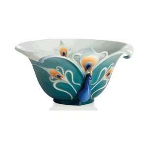  Franz Porcelain Peacock Splendor decorative bowl 