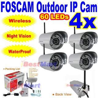 4x Foscam FI8905W Outdoor Waterproof Wifi IP Camera IR 60LED  