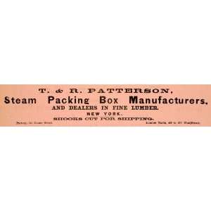  1883 Ad Patterson Steam Packing Box Lumber Duane Street 