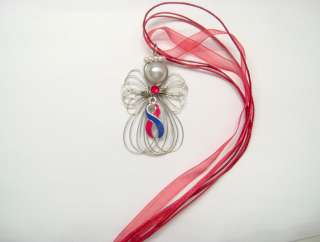 Congenital Heart Defects Awareness Ribbon ANGEL Necklace NEW  