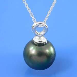  0.79 grams 925 Sterling Silver Pendants with Green Pearl 
