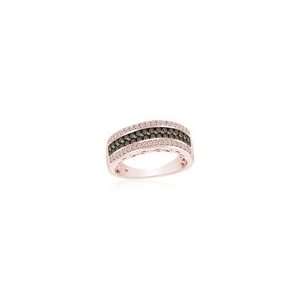  0.66 Cts Brown & White Diamond Ring in 14K Pink Gold 6.5 