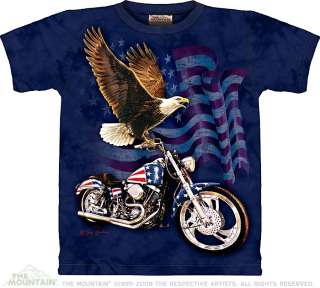 Born to Ride Eagle Harley Davidson Motorcycle The Mountain Adult T Tee 
