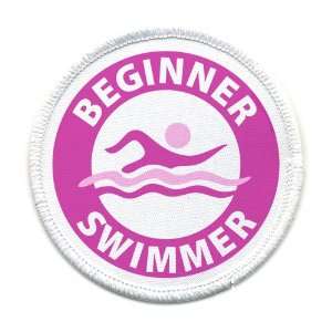  Pink BEGINNER SWIMMER Pool Safety Alert 4 inch Sew on Patch 